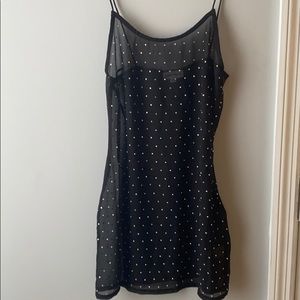 Spaghetti strap see through slip dress.